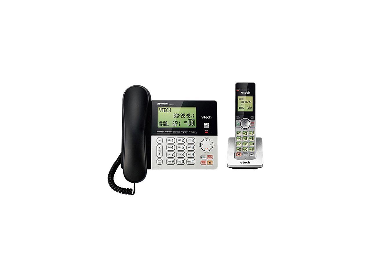 VTech CS6949 DECT 6 0 Expandable Corded Cordless Answering System Silver Black Newegg Com