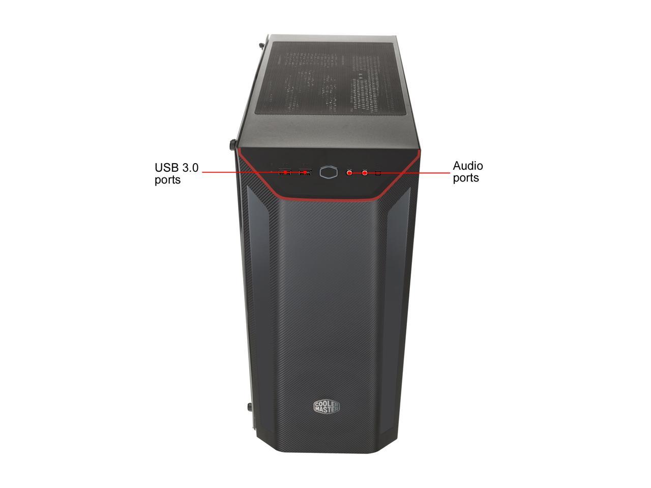 Cooler Master Masterbox Mb510l Atx Mid Tower W Front Carbon Texture Front Side Red Accent Mesh 1244