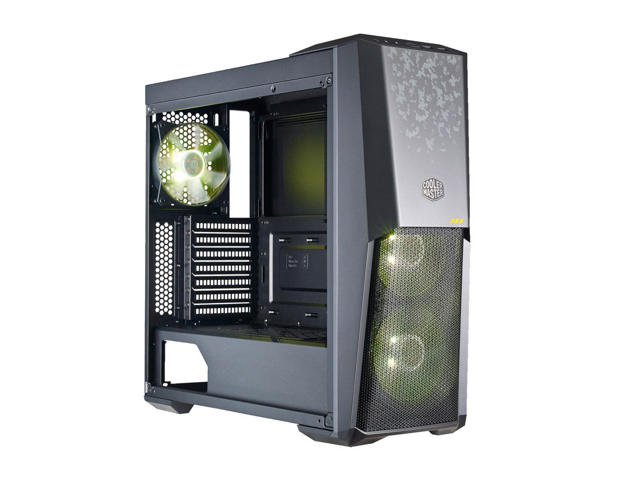 Cooler Master Masterbox Mb500 Tuf Gaming Alliance Edition Atx Mid Tower W Tuf Aesthetic Design Semi Meshed Front Ventilation Tempered Glass Side Panel 3 X 1mm Rgb Fans Newegg Com
