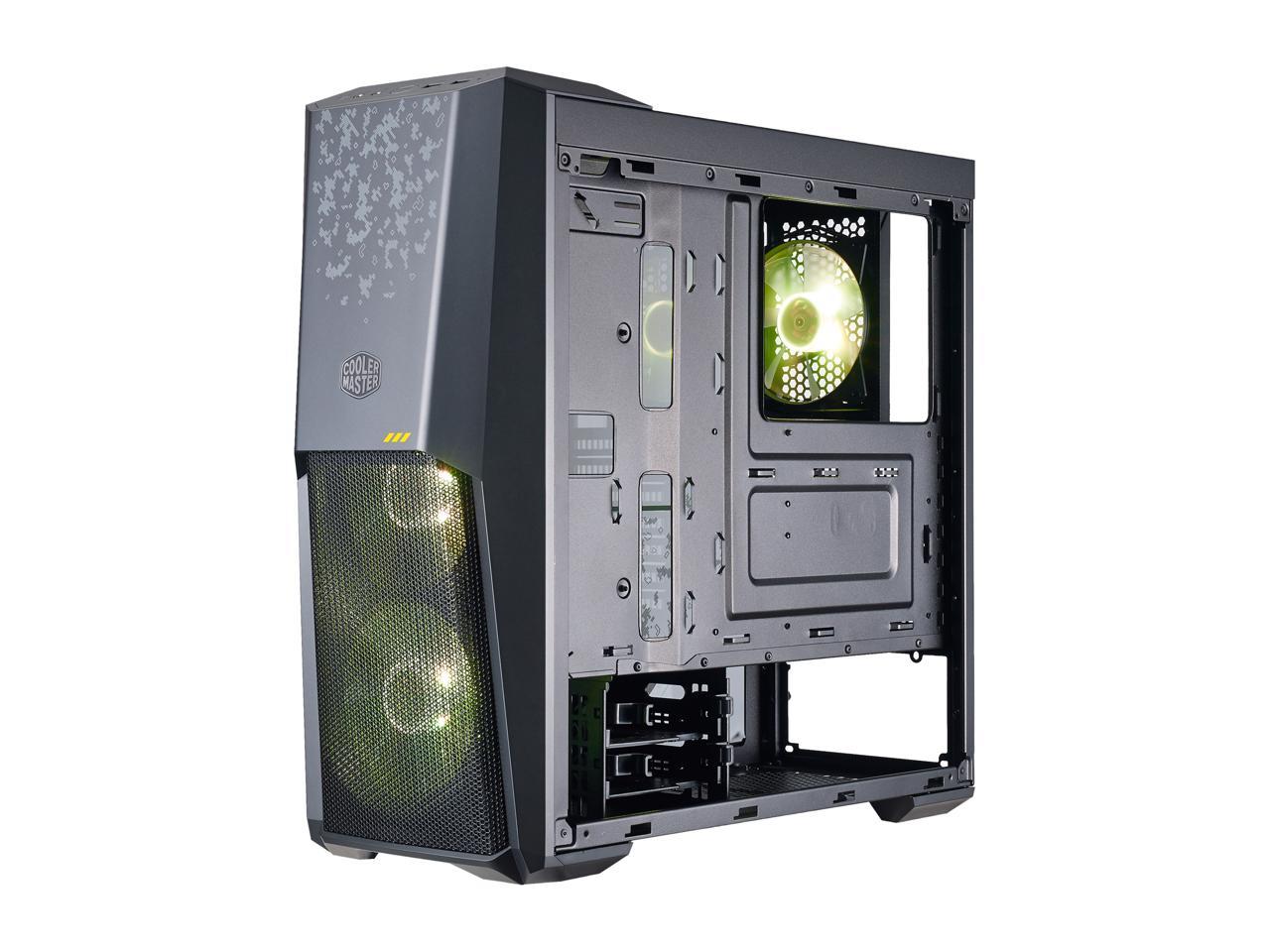 Cooler Master Masterbox Mb500 Tuf Gaming Alliance Edition Atx Mid Tower W Tuf Aesthetic Design Semi Meshed Front Ventilation Tempered Glass Side Panel 3 X 1mm Rgb Fans Newegg Com