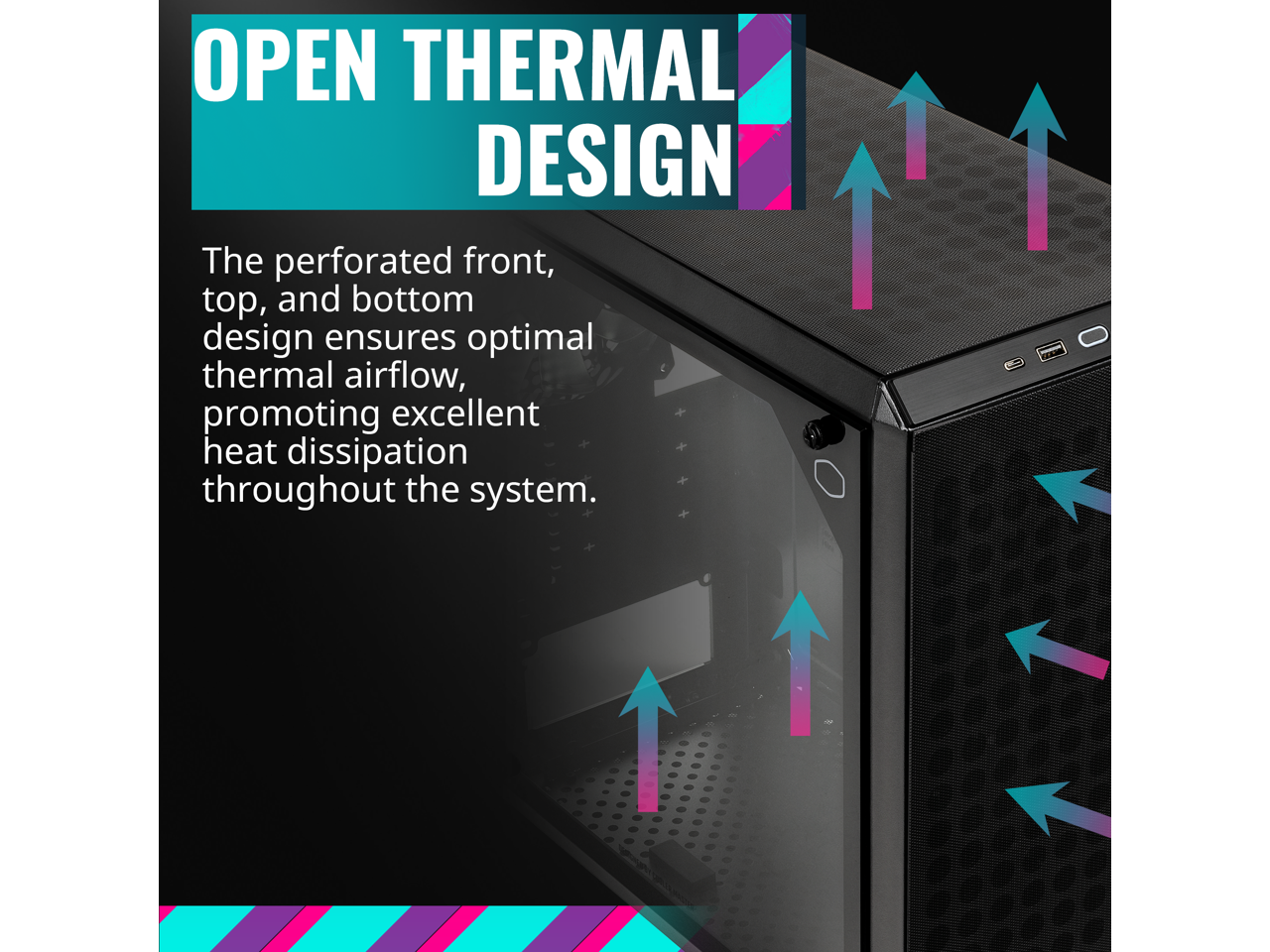 Cooler Master Q300L V2 MicroATX Tower, Patterned Dust Filter