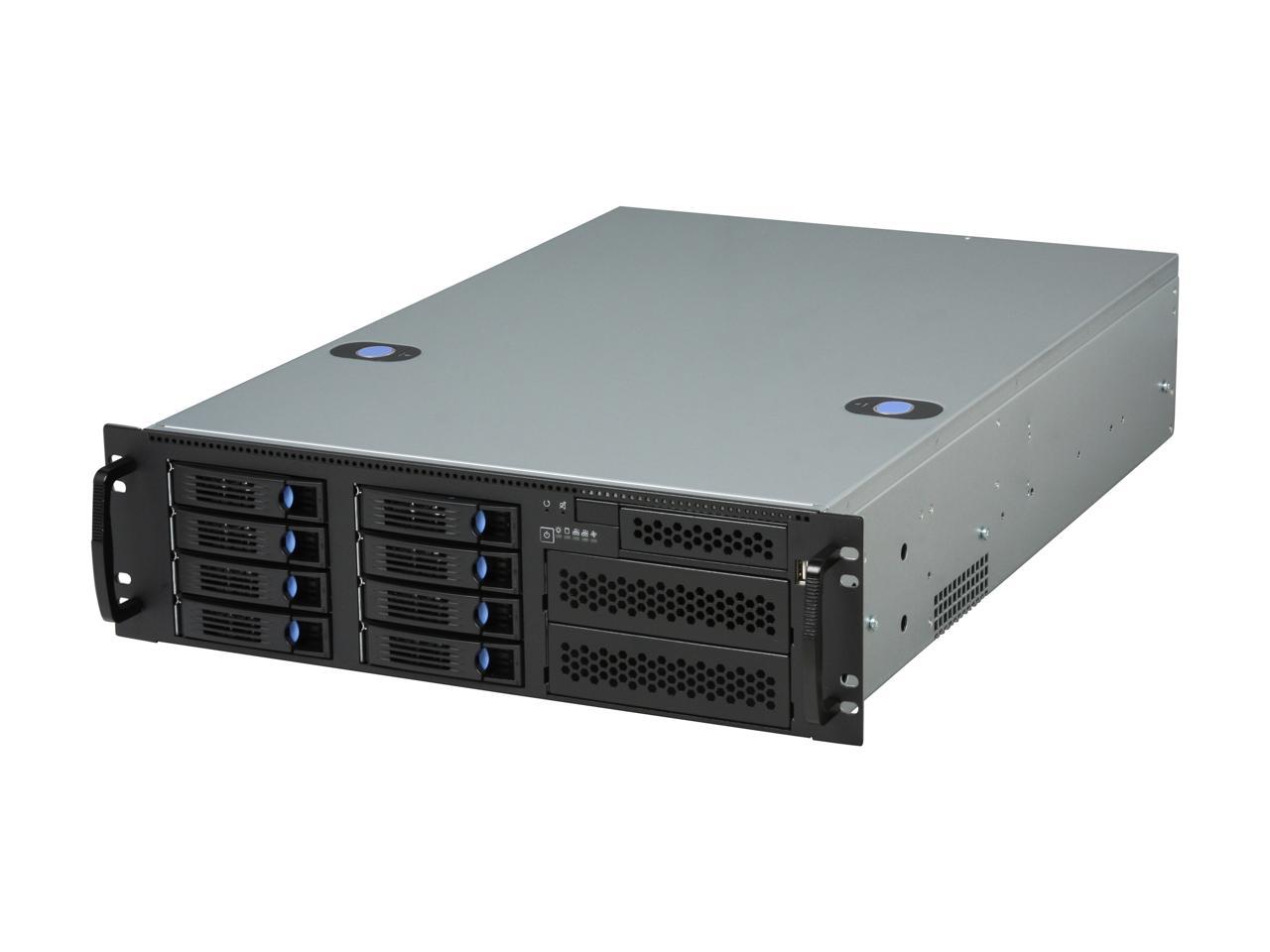 Chenbro Case RM31408 (RM31408M-650R) 3U DP with 8 x H/S HDDs, Mini SAS ...