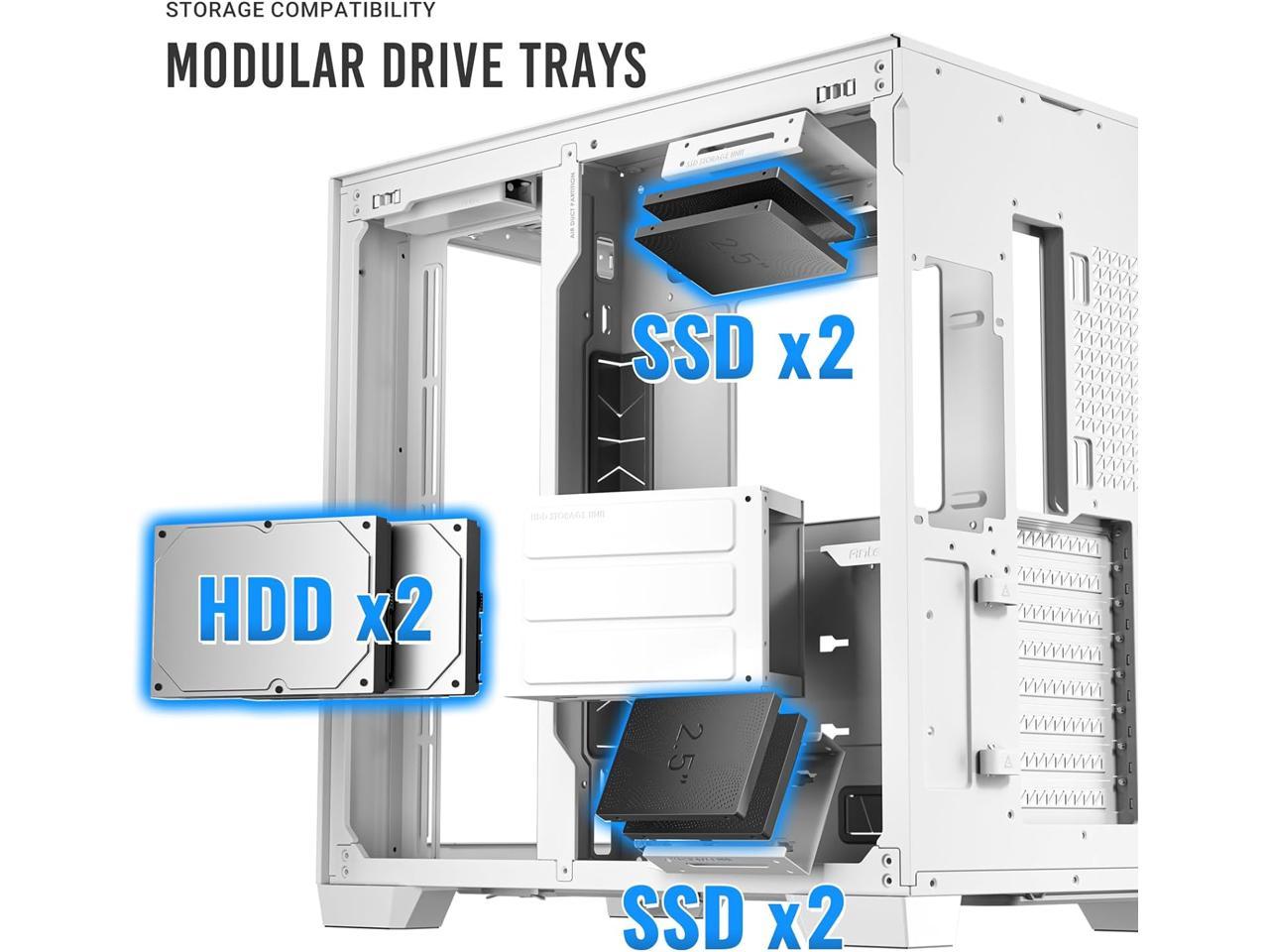 Antec C White Fans Not Included Rtx Compatible Dual Chamber Tooless Design Type C