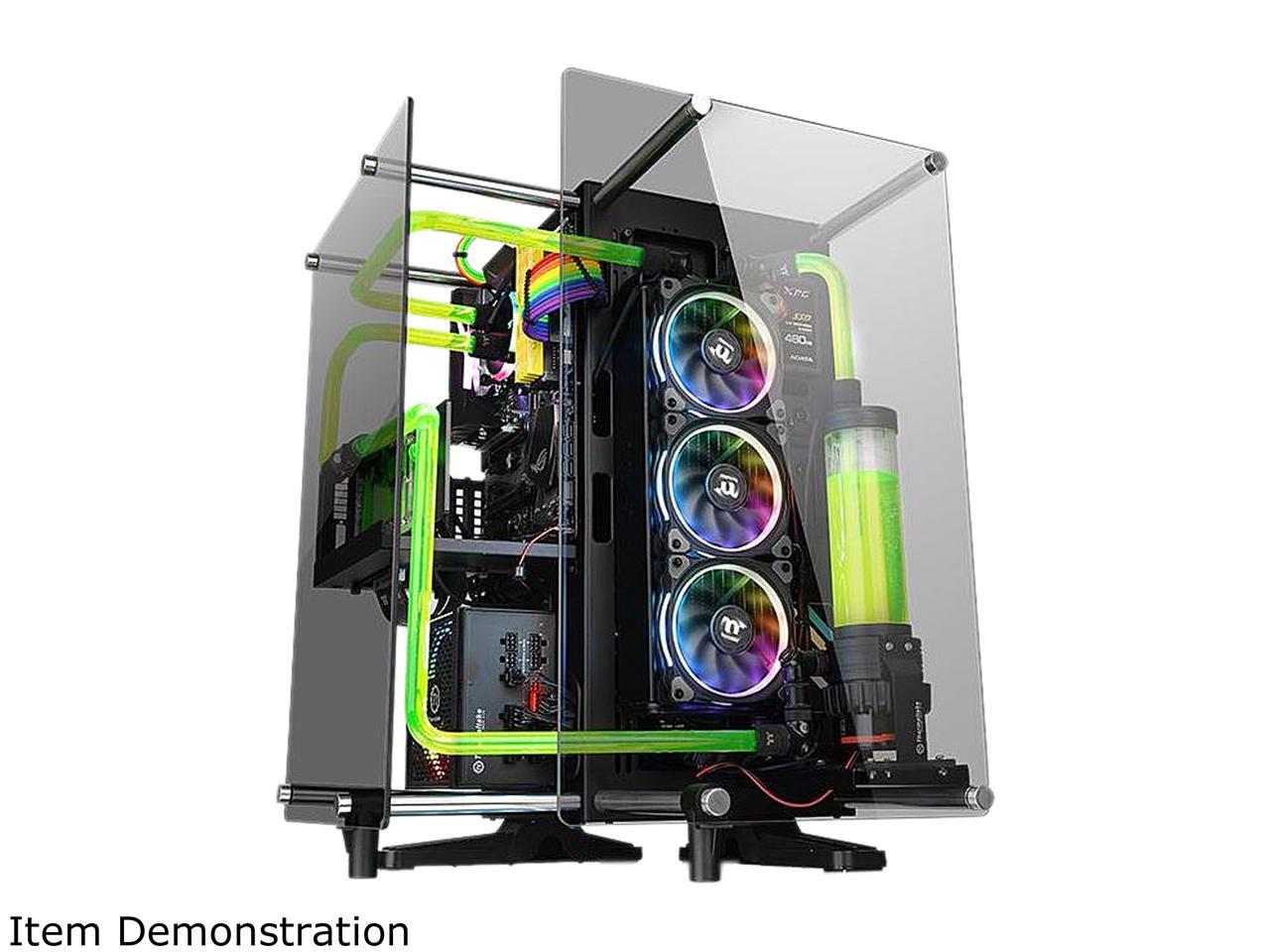 Thermaltake Core P90 Black Mid Tower Tempered Glass Open Frame Viewing ...