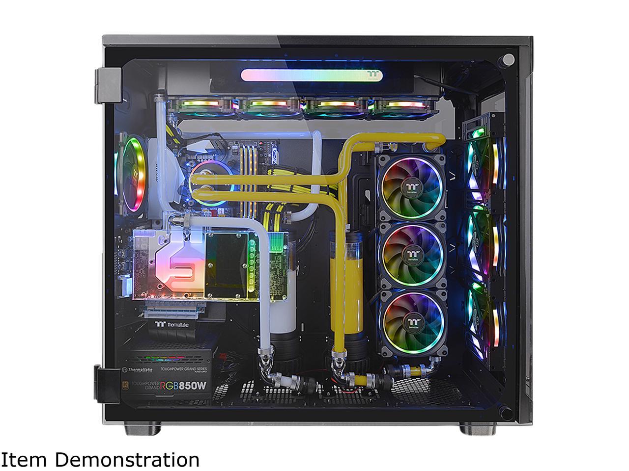 Thermaltake View 91 RGB PLUS Tempered Glass XL-ATX Vertical GPU Modular ...