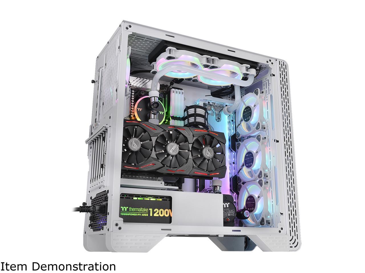 Thermaltake S300 Tempered Glass Snow Edition ATX Mid-Tower Computer Case  with 120mm Rear Fan Pre-Installed CA-1P5-00M6WN-00
