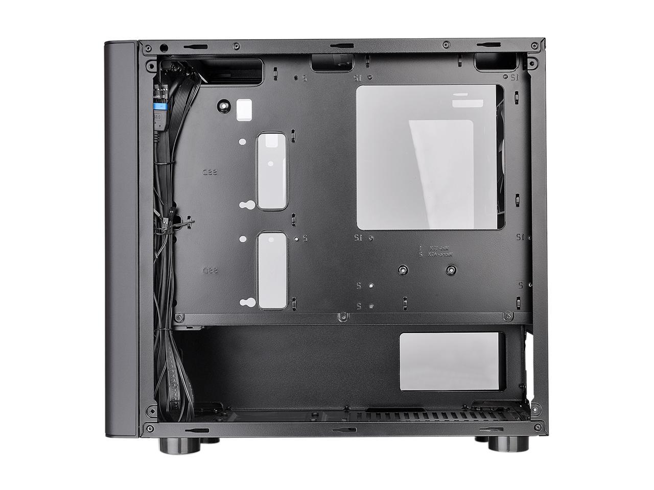 Thermaltake V150 Tempered Glass Micro-ATX Mini Tower Gaming Computer Case with One 120mm Rear Fan Pre-Installed CA-1R1-00S1WN-00