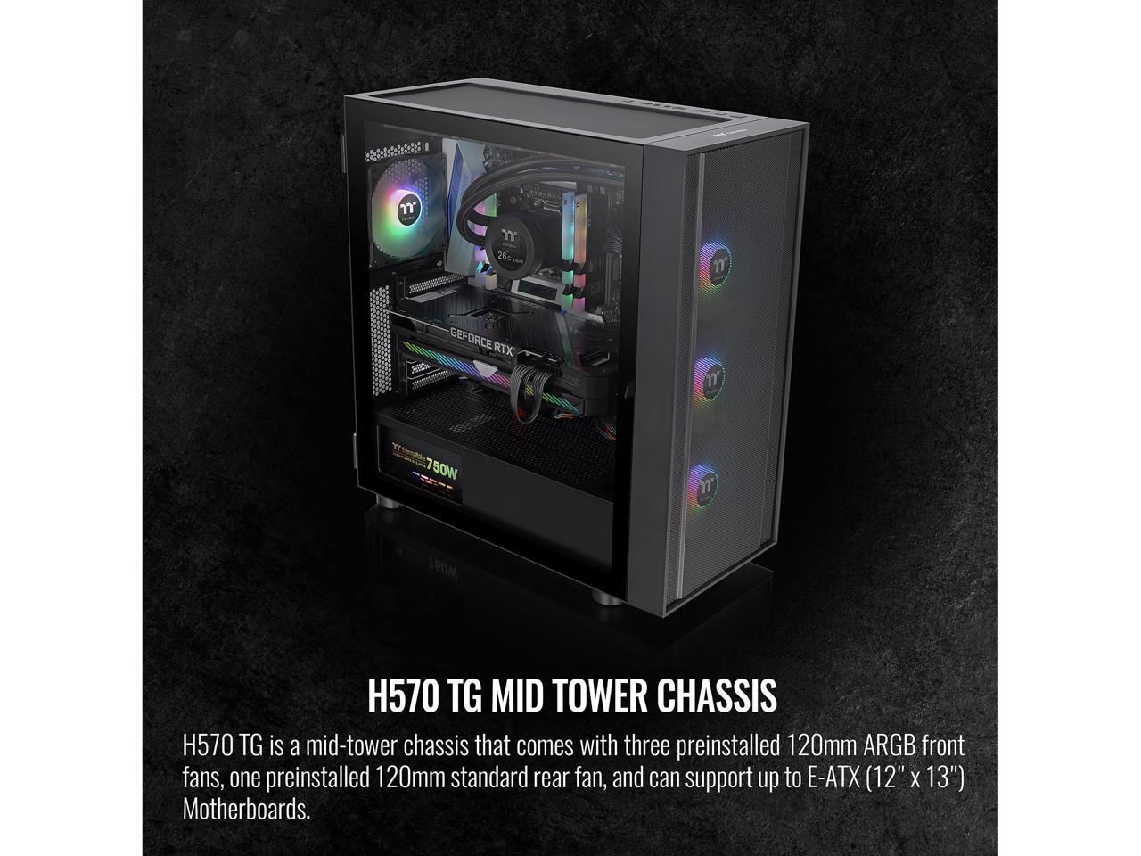 Thermaltake H570 TG CA-1T9-00M1WN-00 Black Computer Case - Newegg.com