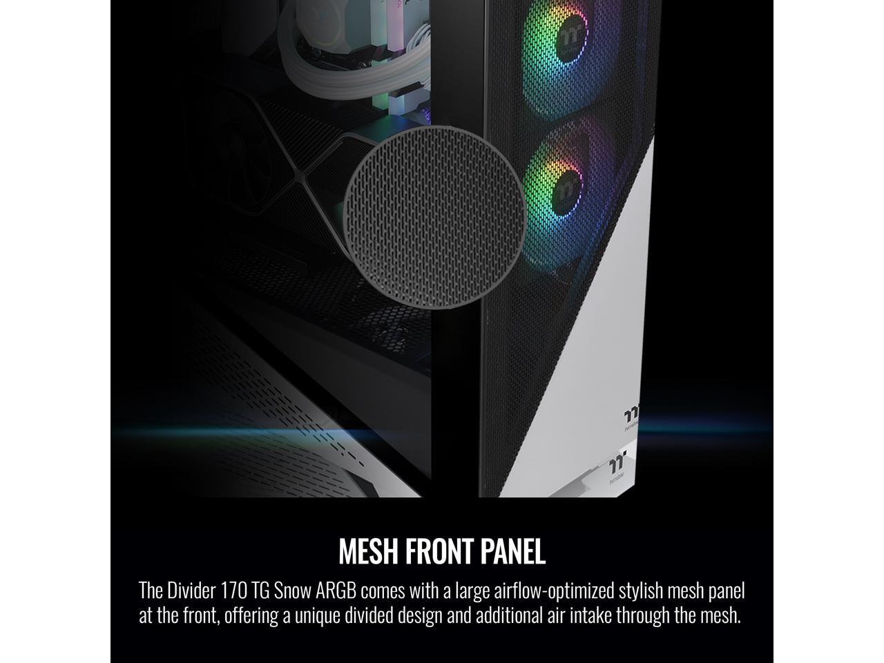 Thermaltake Divider 170 TG Snow ARGB Motherboard Sync mATX Computer