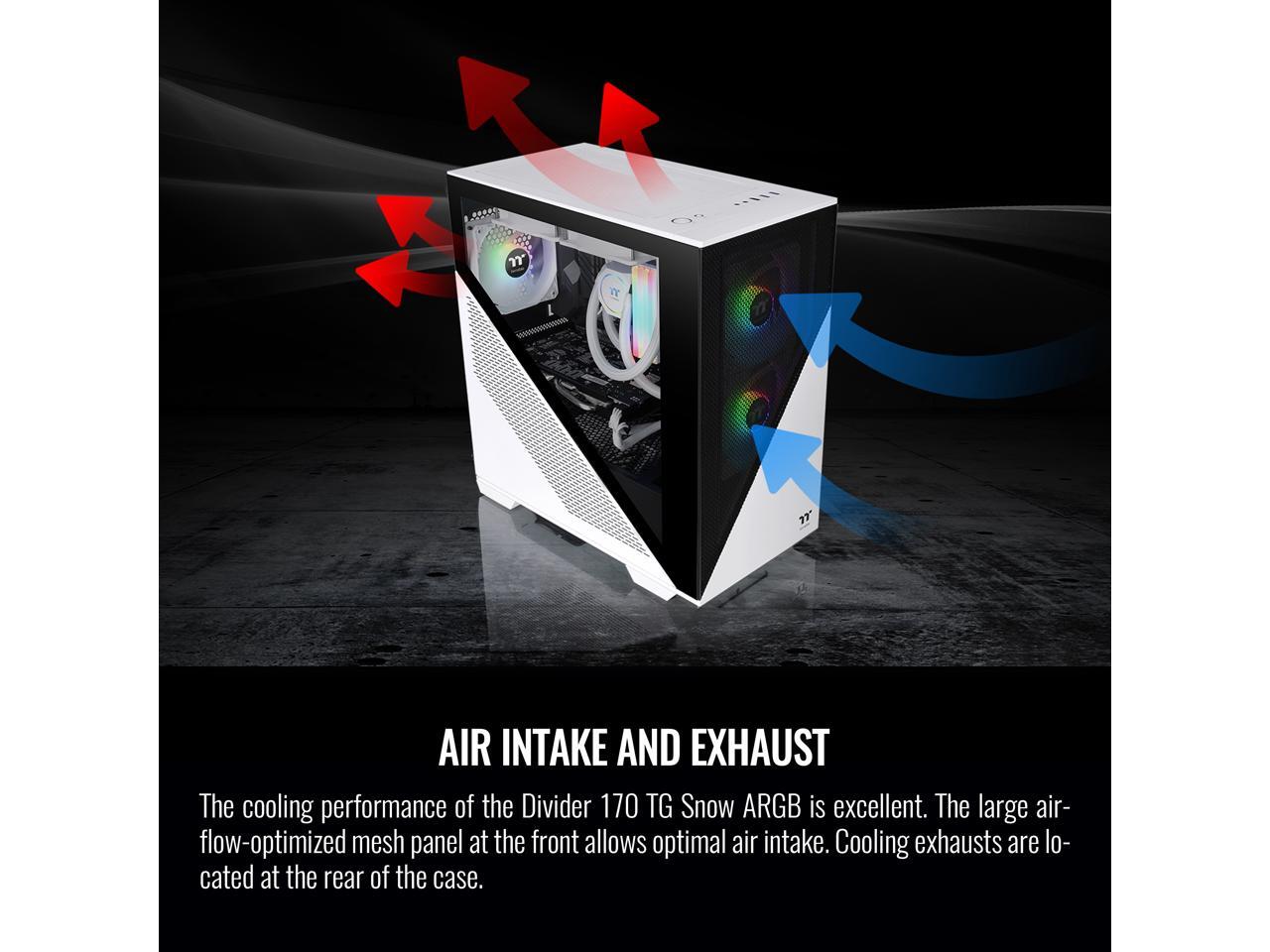 Thermaltake Divider 170 TG Snow ARGB Motherboard Sync mATX Computer