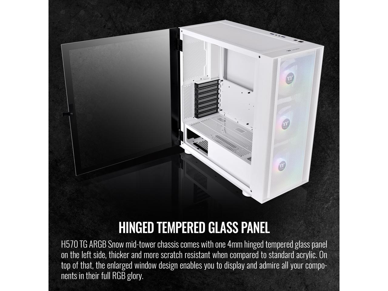 Thermaltake H570 TG Snow Edition ATX Mid Tower ARGB Tempered Glass ...