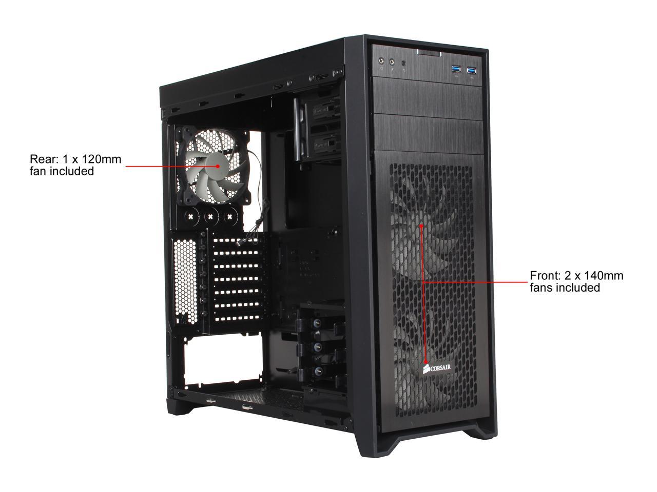 Corsair Obsidian Series 450D Black Brushed Aluminum and Steel Mid Tower Gaming Computer - Newegg.com