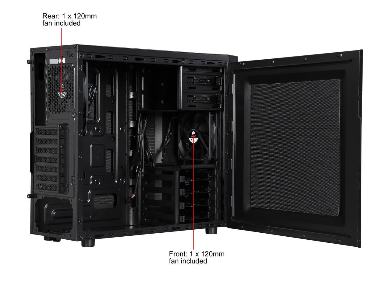 Corsair Carbide Series 100r Silent Edition Cc Ww Black Steel Atx Mid Tower Computer Case Power Supply Not Included Newegg Com