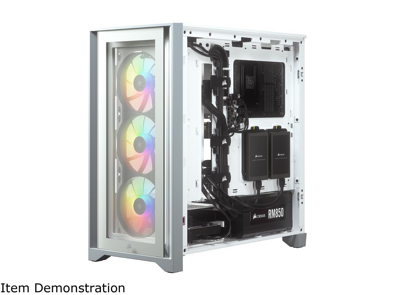 Corsair iCUE 4000X RGB CC-9011205-WW White Computer Case - Newegg.com