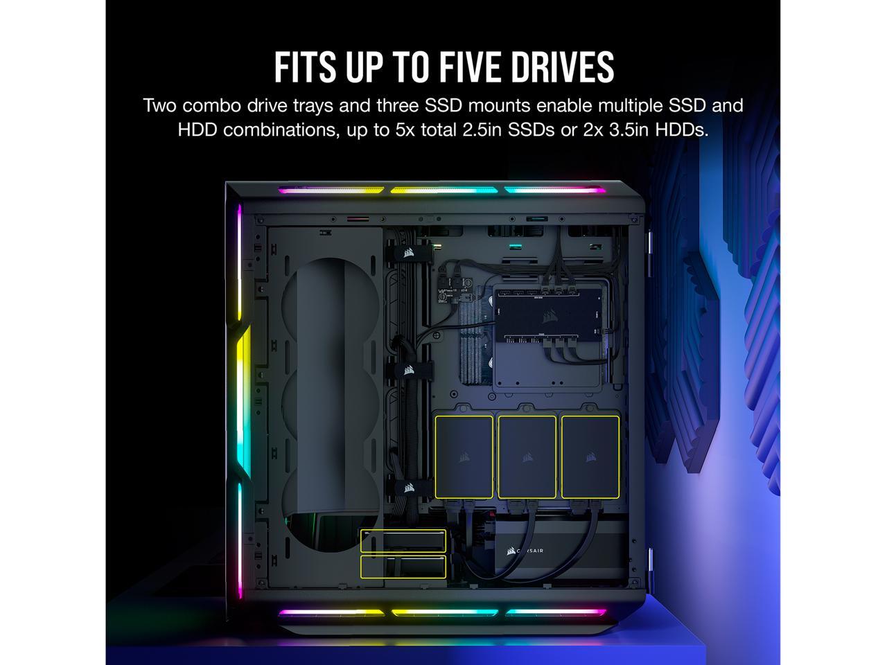 Corsair iCUE 5000T RGB CC-9011230-WW Black Steel / Plastic / Tempered Glass  ATX Mid Tower Computer Case
