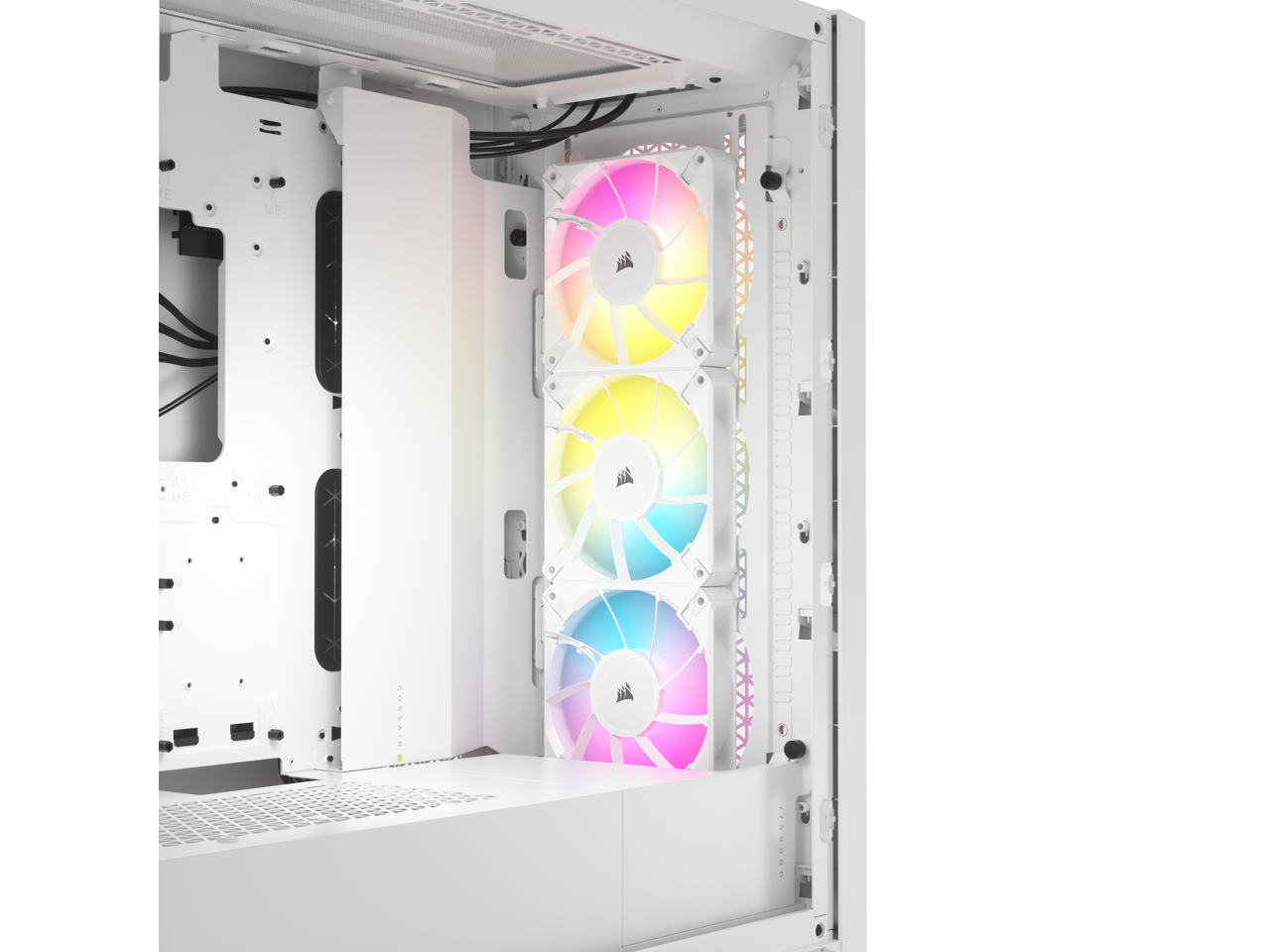 Corsair Icue D Rgb Airflow Mid Tower Case True White X Af Rgb Elite White Fans