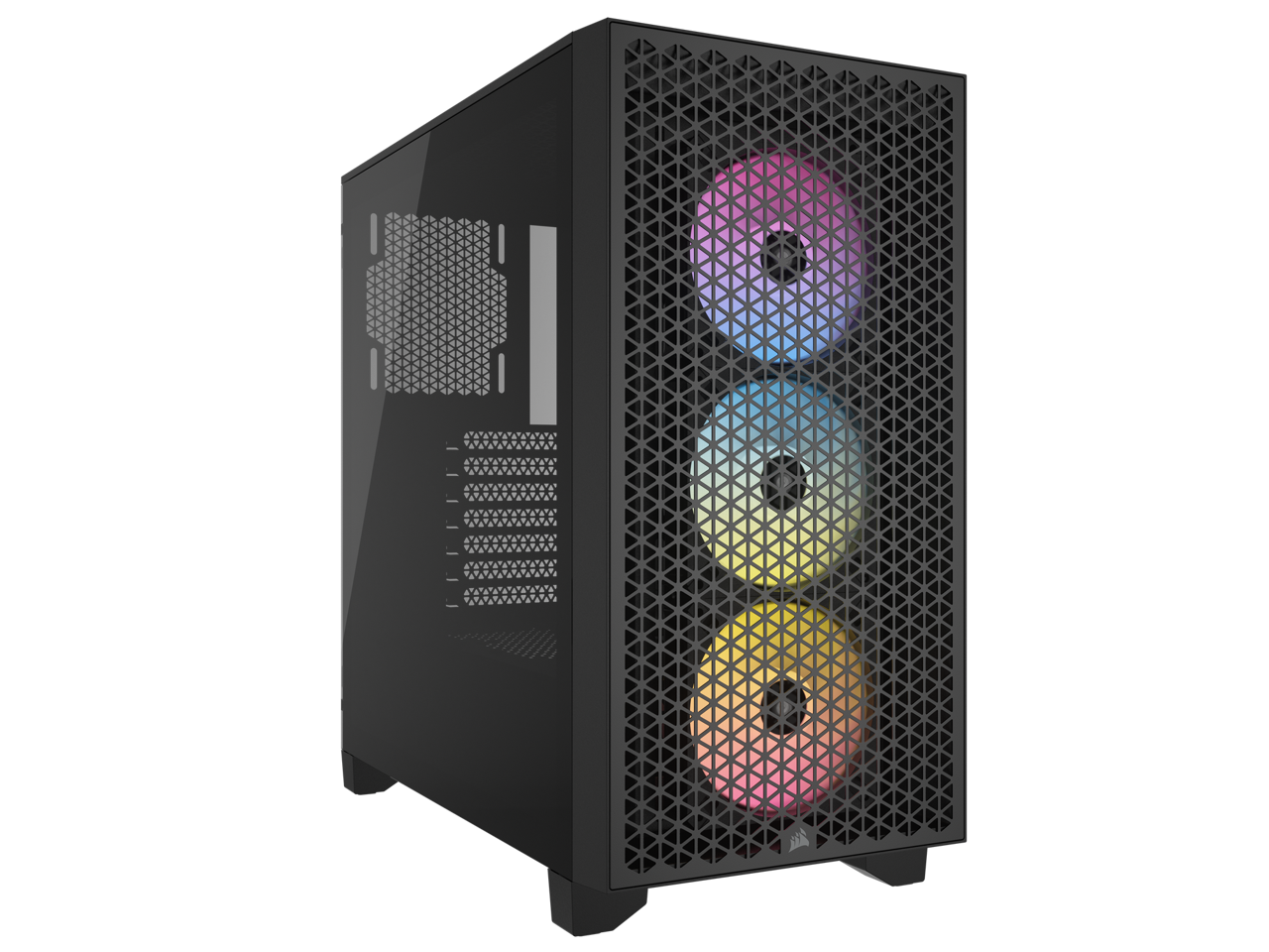 CORSAIR 3000D RGB AIRFLOW Mid-Tower PC Case - Black - 3x AR120 RGB Fans ...