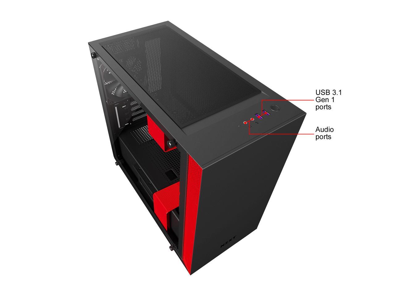 NZXT H400i - MicroATX PC Black/Red Gaming Computer Case - Newegg.com