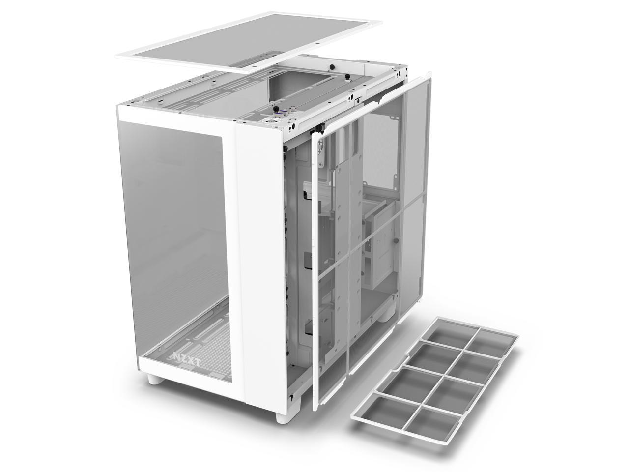 Nzxt H Flow All White Cm H Fw Dual Chamber Mid Tower Airflow Case Newegg Ca