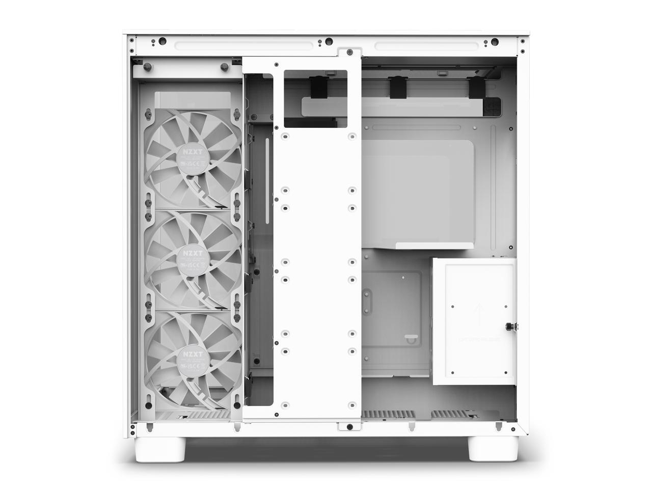 NZXT H9 Flow All White CMH91FW01 DualChamber MidTower Airflow