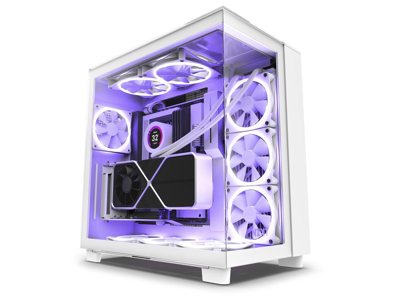 NZXT H9 Elite - All White - CM-H91EW-01 - Premium Dual-Chamber - Mid ...