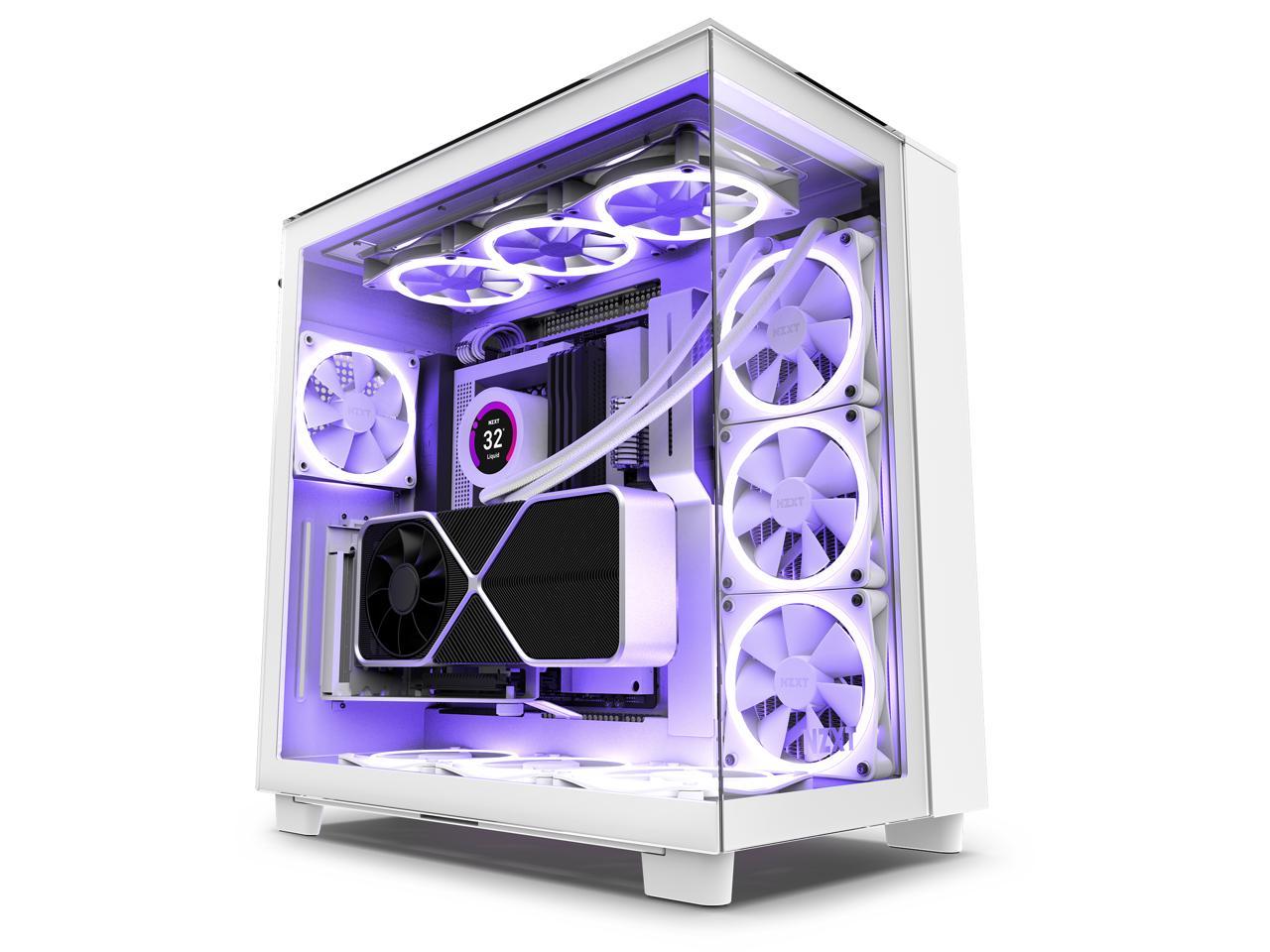 NZXT H9 Elite - All White - CM-H91EW-01 - Premium Dual-Chamber - Mid ...