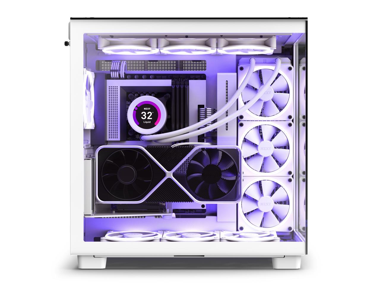 NZXT H9 Elite - All White - CM-H91EW-01 - Premium Dual-Chamber - Mid ...