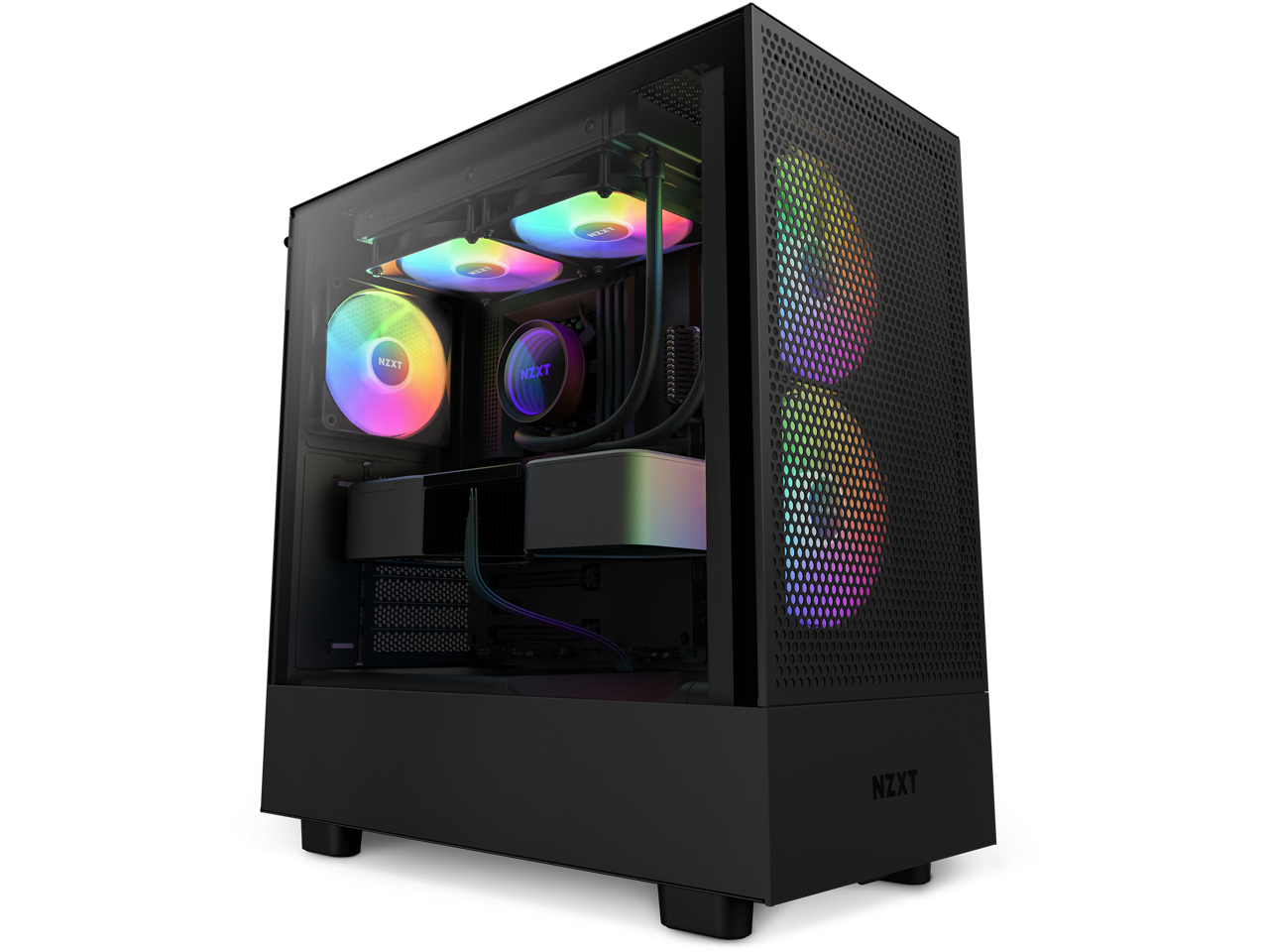 NZXT H Series H5 (2023) Flow RGB Edition ATX Mid Tower Chassis Black ...