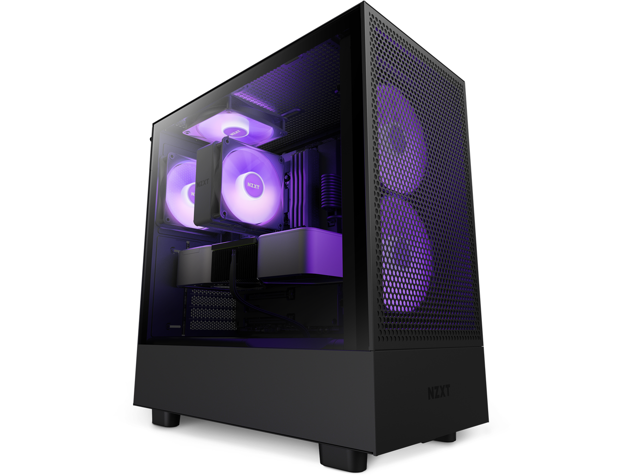 NZXT H Series H5 (2023) Flow RGB Edition ATX Mid Tower Chassis Black ...