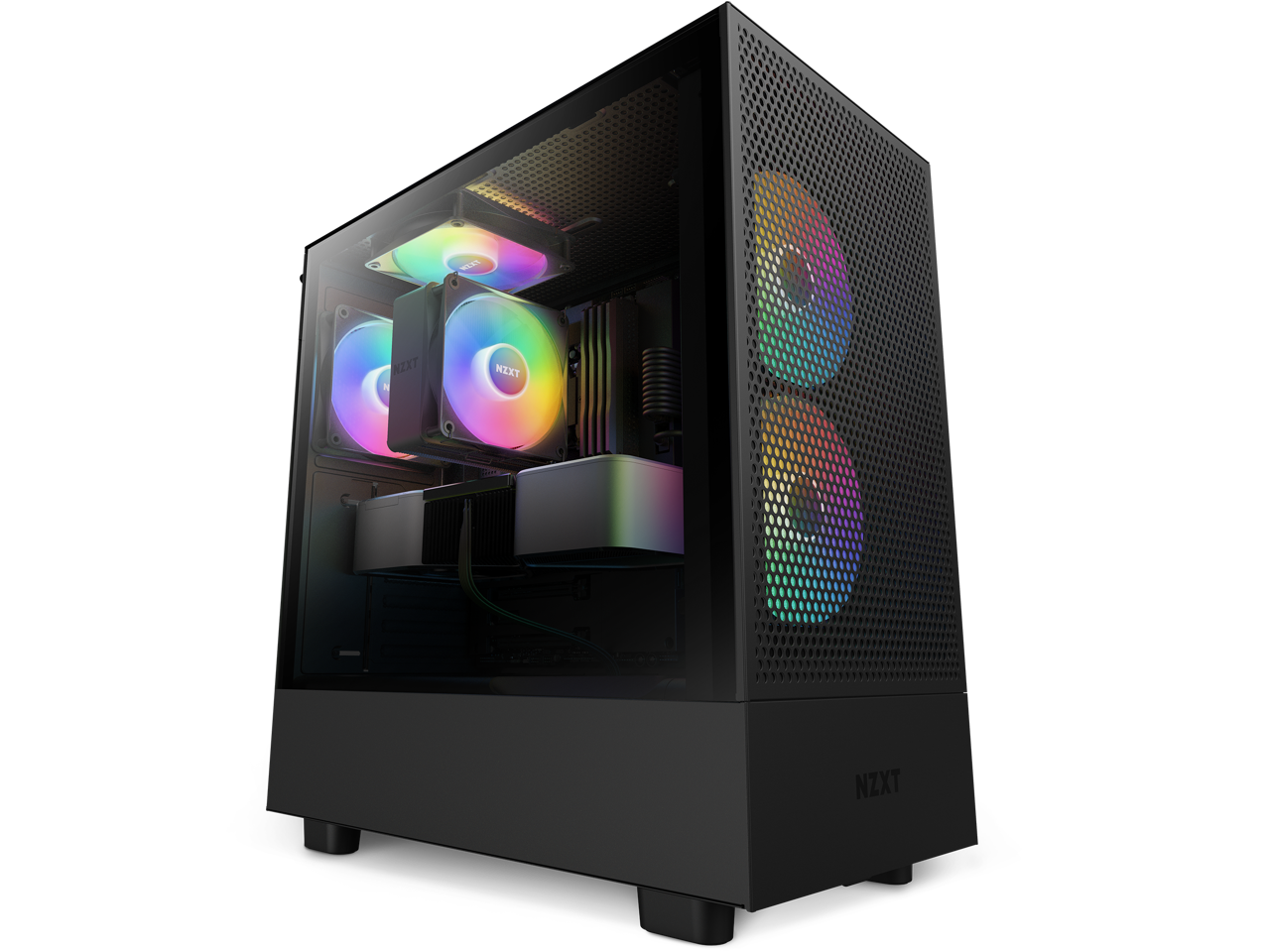 NZXT H Series H5 (2023) Flow RGB Edition ATX Mid Tower Chassis Black ...