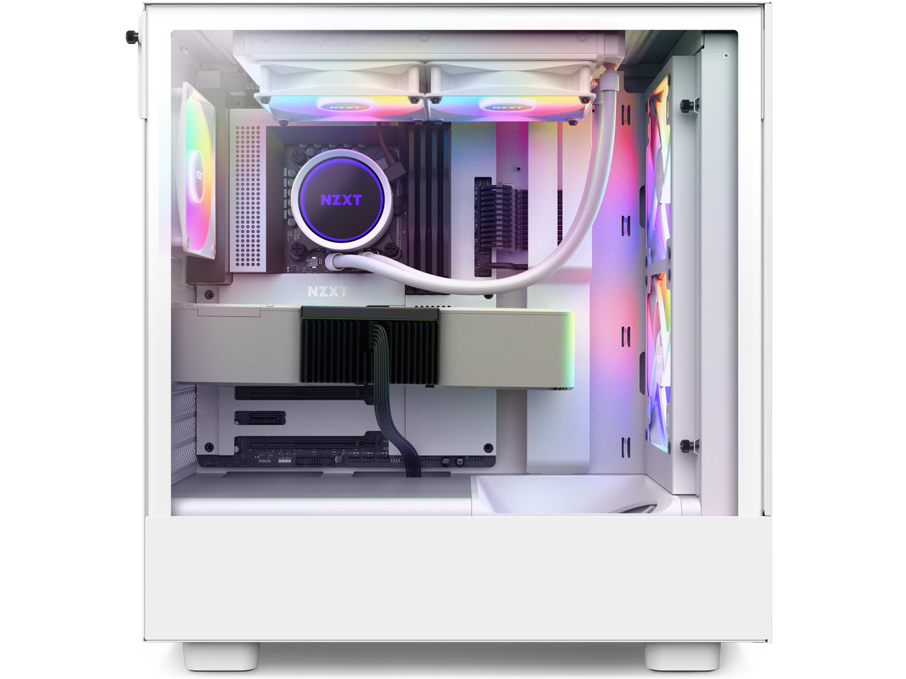 Nzxt H Series H Flow Rgb Edition Atx Mid Tower Chassis White Color Cc H Fw R Newegg Ca