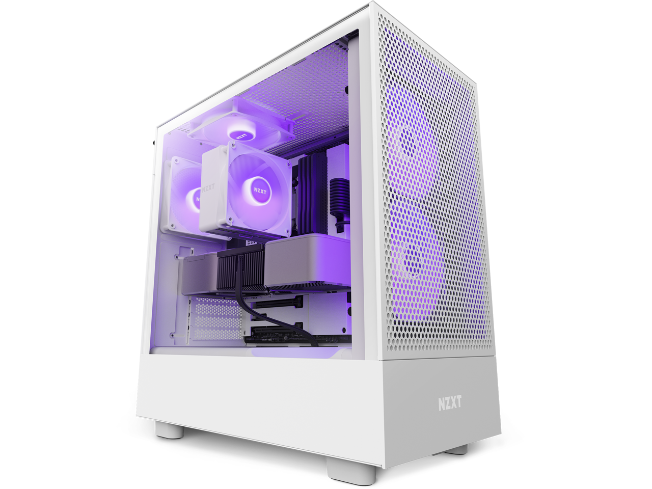 NZXT H Series H5 (2023) Flow RGB Edition ATX Mid Tower Chassis White ...