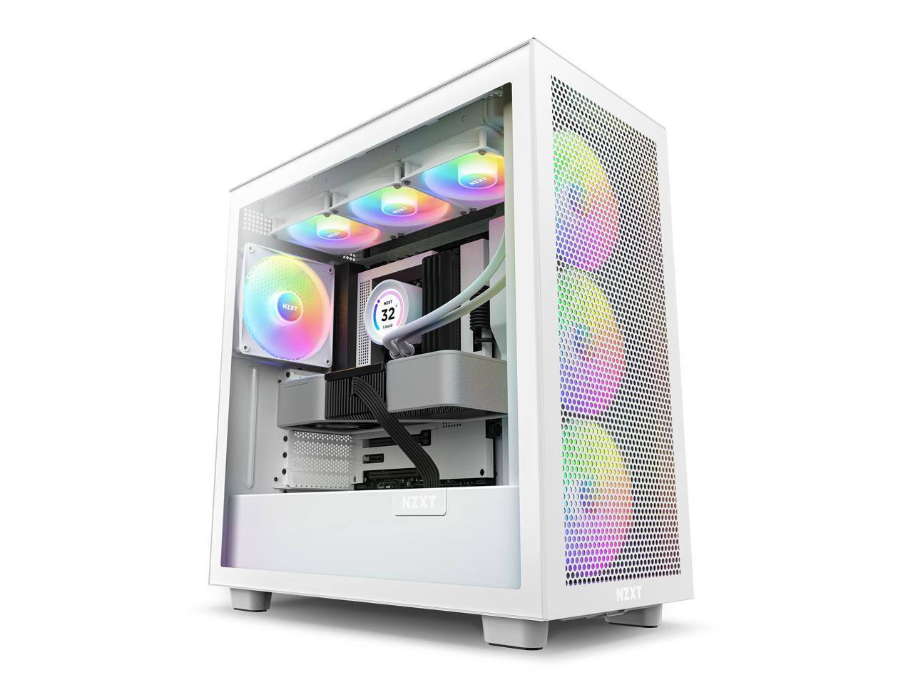 NZXT H Series H7 (2023) Flow RGB Edition ATX Mid Tower Chassis White ...