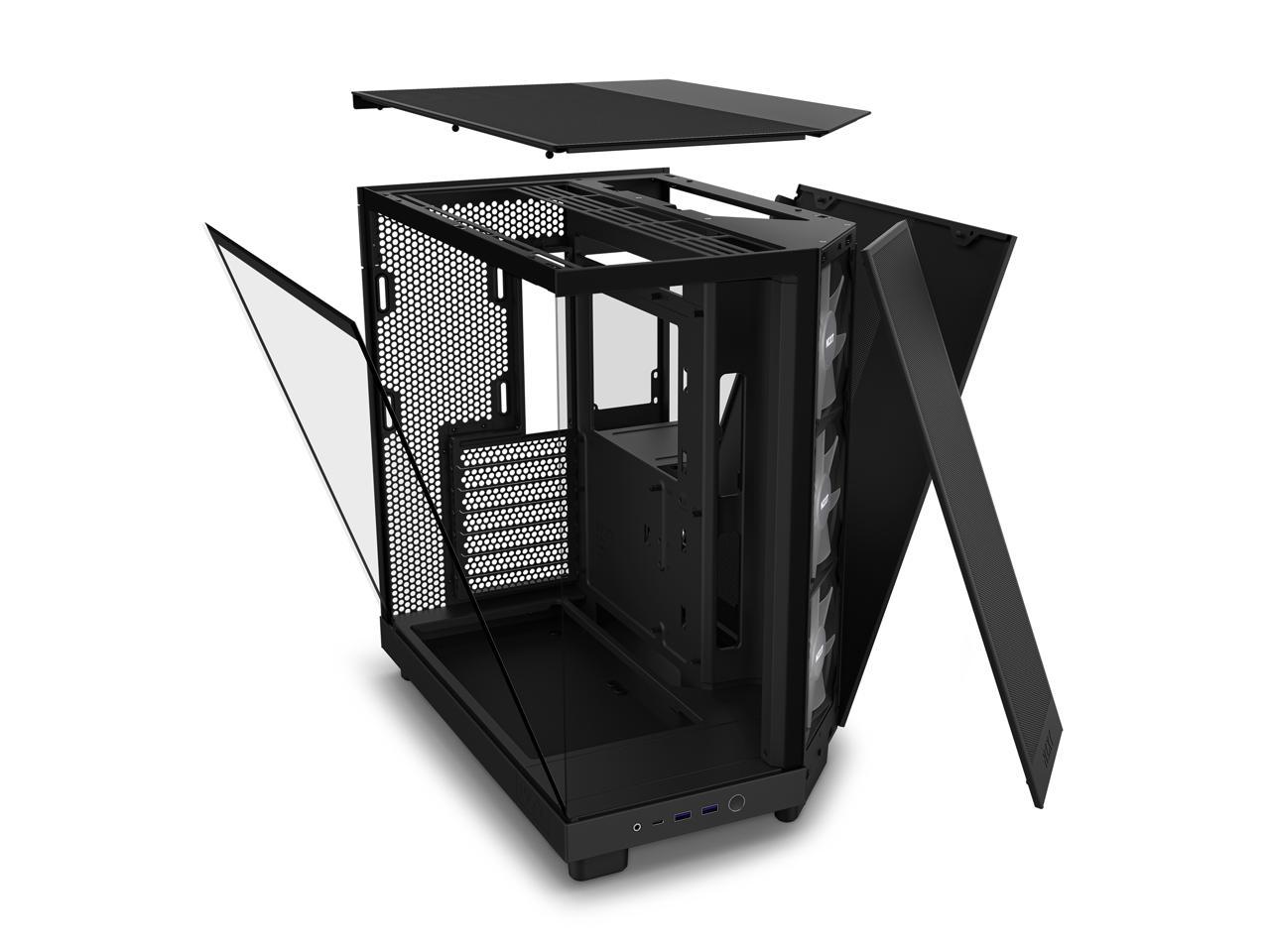 Nzxt H6 Flow Rgb Compact Dual-chamber Mid-tower Airflow Case, Black, Cc 