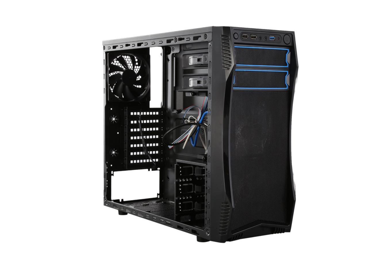 Rosewill Gaming Computer PC Case ATX Mid Tower w/ Blue LED Fans CHALLENGER S 