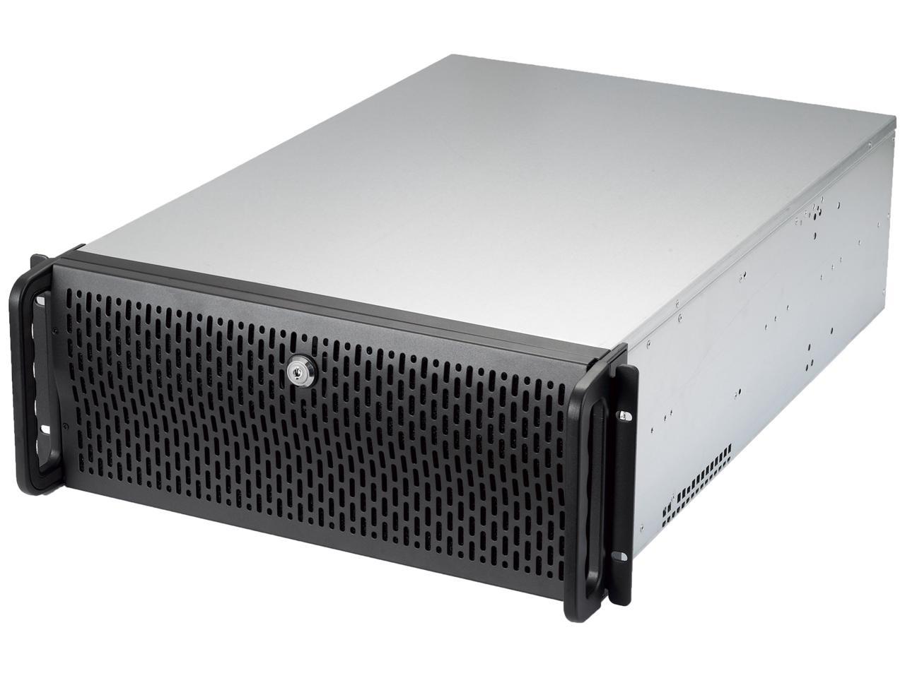 Rosewill RSV-L4500U 4U Server Chassis Rackmount Case | 15 3.5" HDD Bays | E-ATX Compatible | 6 Front 120mm Fans, 2 Rear 80mm Fans | USB 3.0, USB 2.0 | Front Panel Lock and Key | Silver/Black