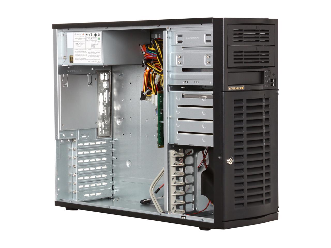 SUPERMICRO CSE733TQ500B Black MiniTower Server Case