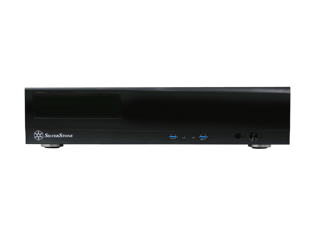 Black ML03B-USA SilverStone Technology Milo Series Aluminum/Steel Micro-ATX Media Center/HTPC Case