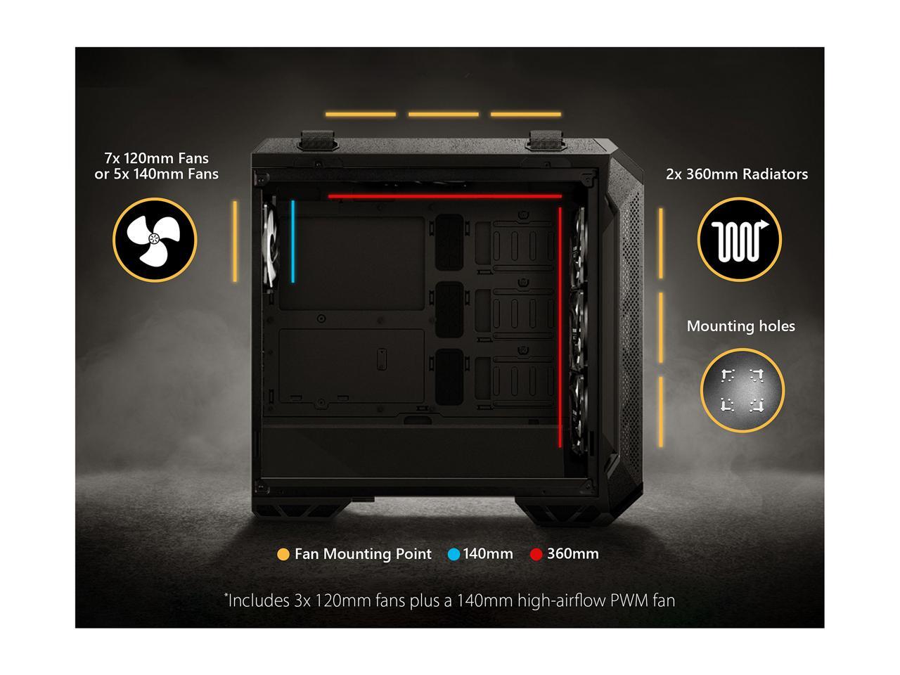 ASUS TUF Gaming GT501 MidTower Computer Case for up to EATX