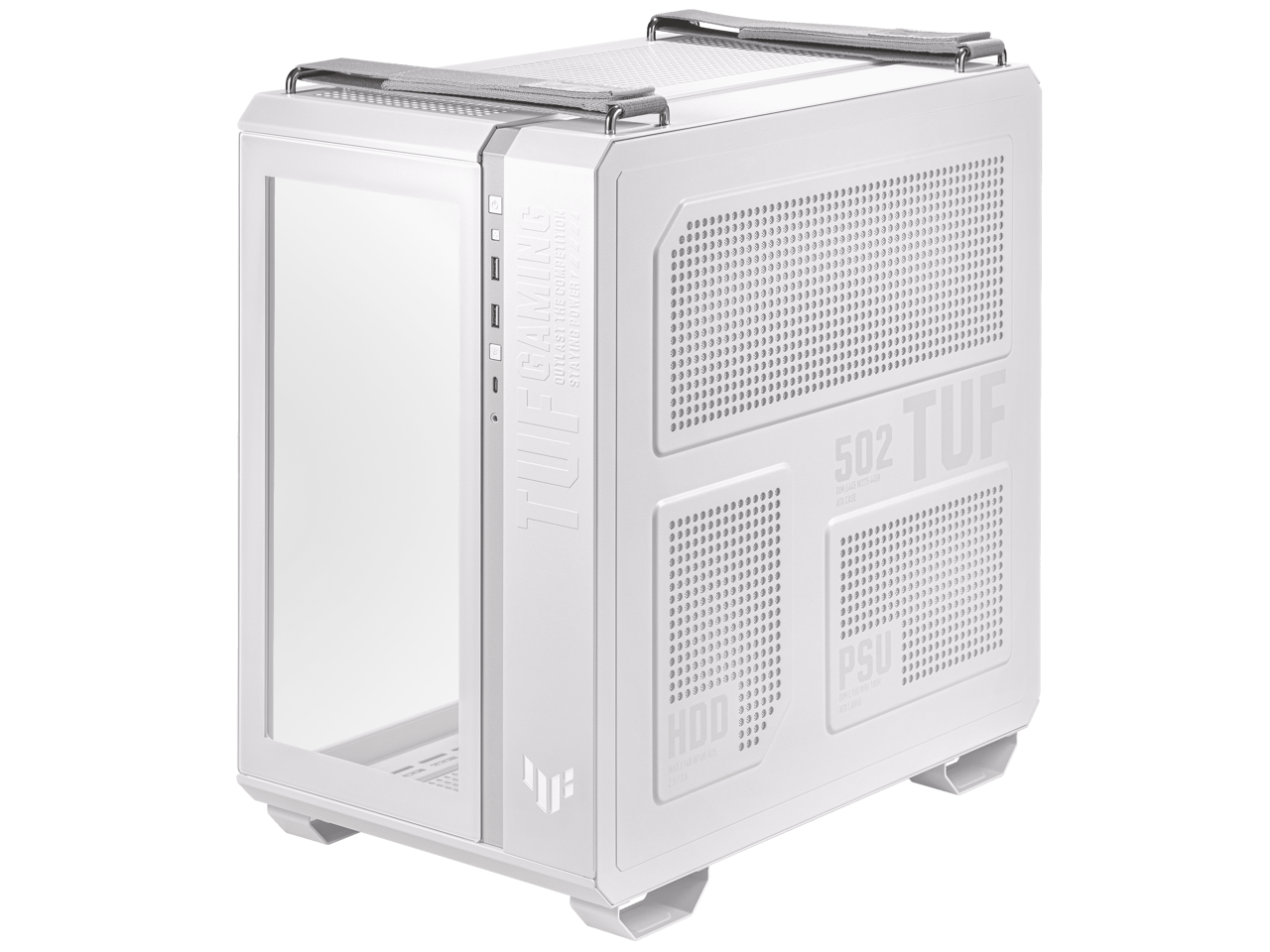 ASUS TUF Gaming GT502 White ATX MidTower Computer Case with Front