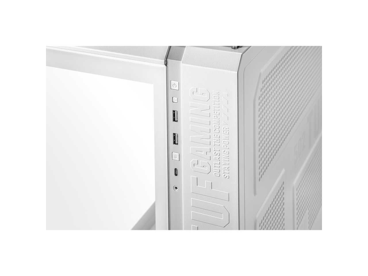 ASUS TUF Gaming GT502 White ATX MidTower Computer Case with Front