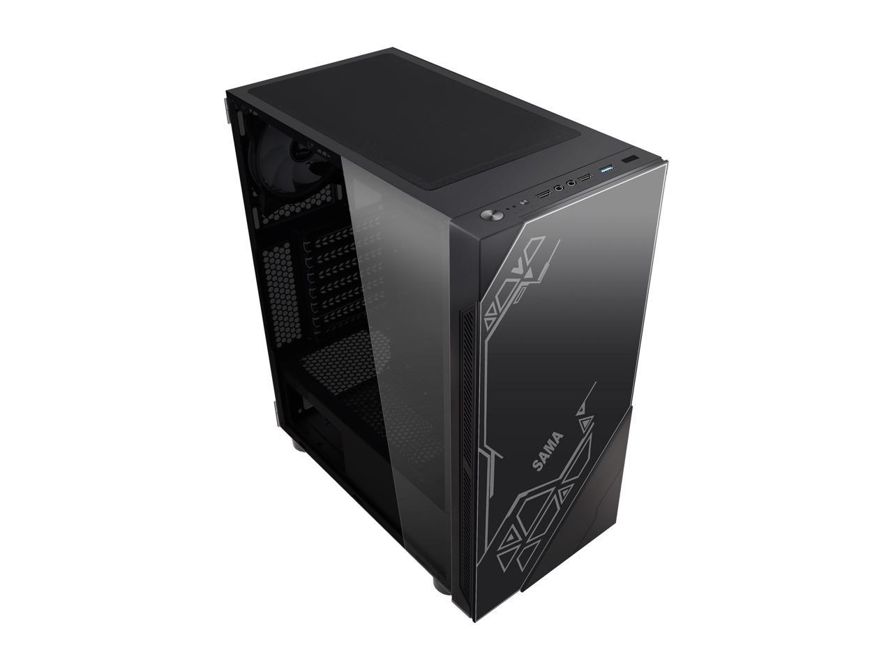 SAMA Sama-G3-ARGB Black USB3.0 Steel/ Tempered Glass ATX Mid Tower ...