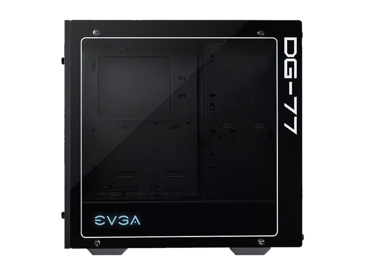 Gaming Case 170-B0-3540-KR 3 Sides of Tempered Glass EVGA DG-77 Matte Black Mid-Tower Vertical GPU Mount RGB LED and Control Board K-Boost