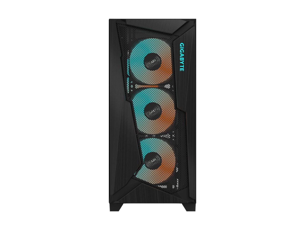 GIGABYTE C301 GLASS Black Mid Tower PC Gaming Case, Tempered Glass
