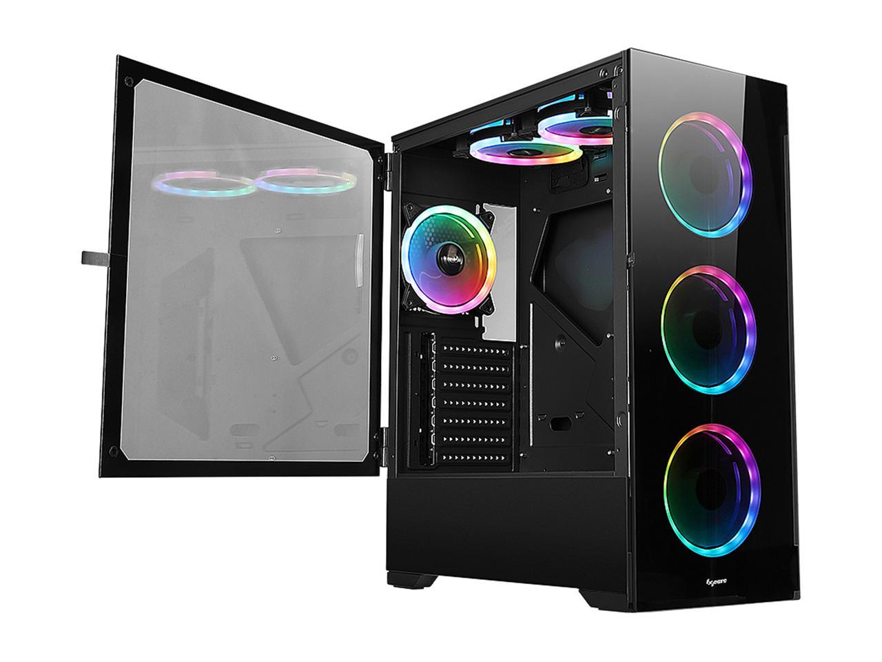 Bgears B-Voguish-RGB Black Computer Case With 6 X 120mm ARGB Fan ...