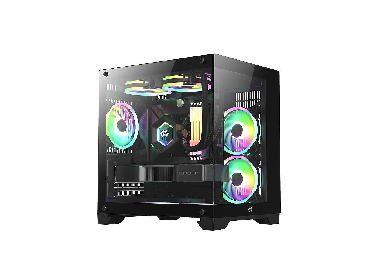 Bgears b-Pellucid MicroATX Black Micro ATX Tower Case, Tempered Glass ...