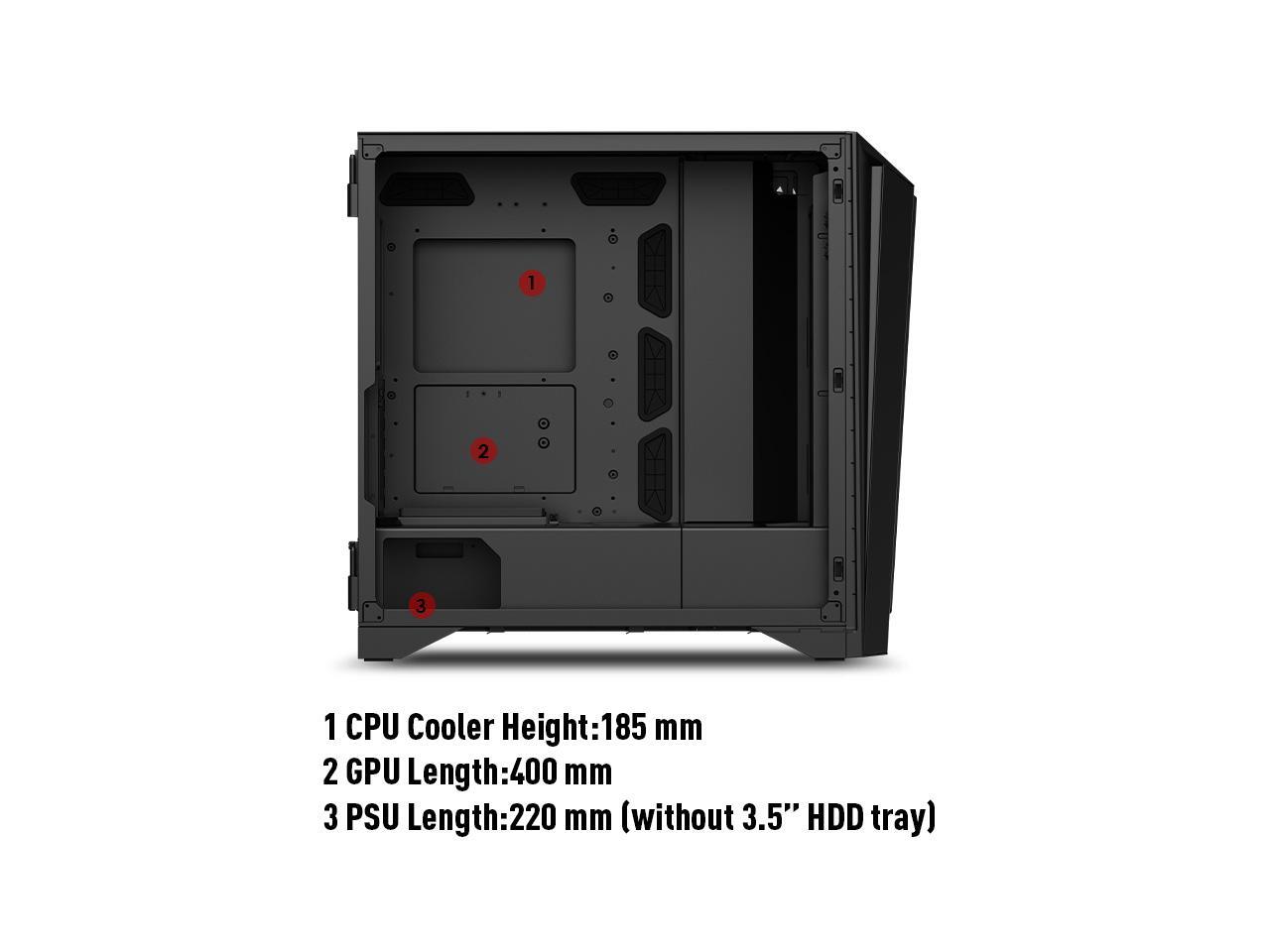 MSI MEG PROSPECT 700R Black Cases 4 ARGB Fans 4.3" Touch Panel