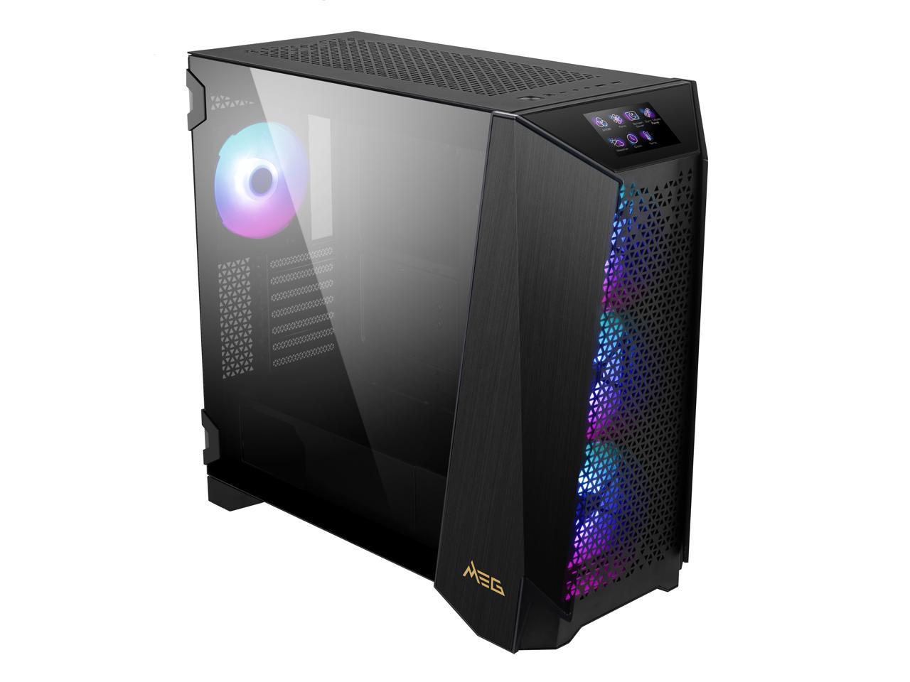 MSI MEG PROSPECT 700R Black Cases - 4 ARGB Fans - 4.3" Touch Panel ...