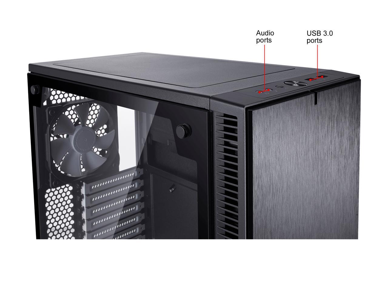 Fractal Design Define C TG Black Tempered Glass Window Silent Compact ...