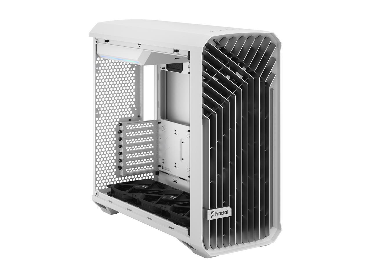 Fractal Design Torrent White EATX Tempered Glass Window HighAirflow Mid Tower Computer Case